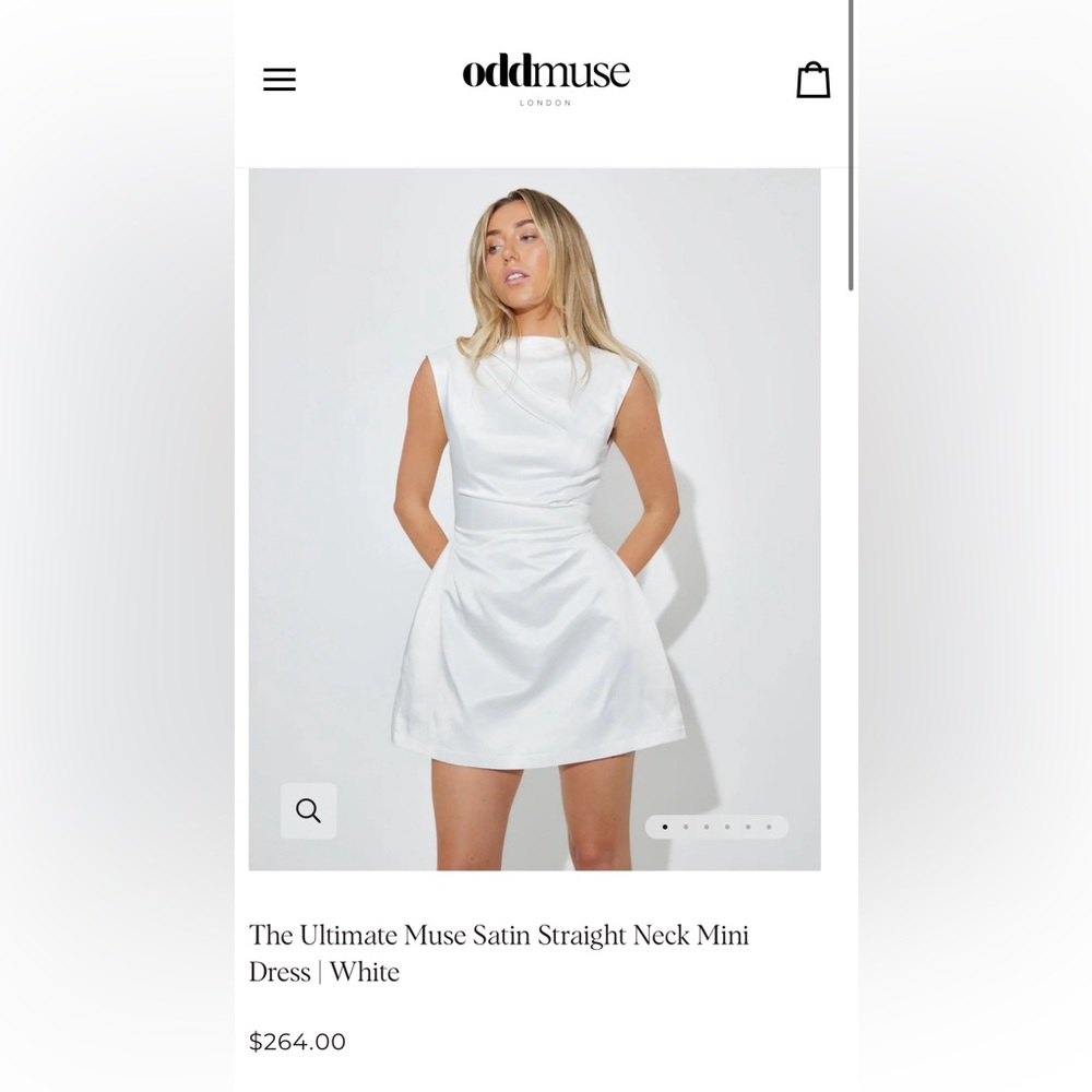 Odd Muse Ultimate Satin Straight Neck Mini Dress - NWT